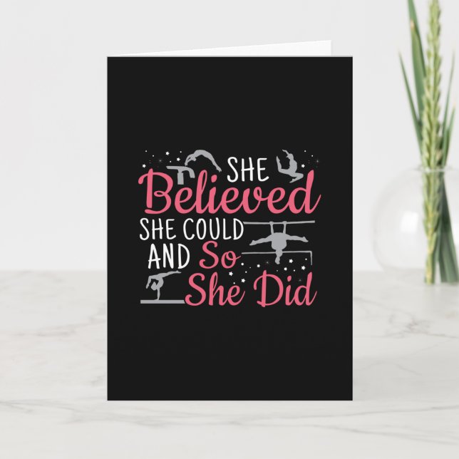 Women's Gymnastics - She Believed She Could Card (Front)