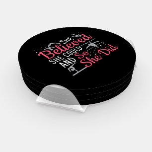Women's Gymnastics - She Believed She Could Coaster Set