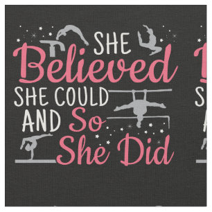 Women's Gymnastics - She Believed She Could Fabric