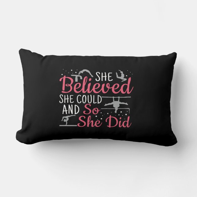 Women's Gymnastics - She Believed She Could Lumbar Pillow (Front)