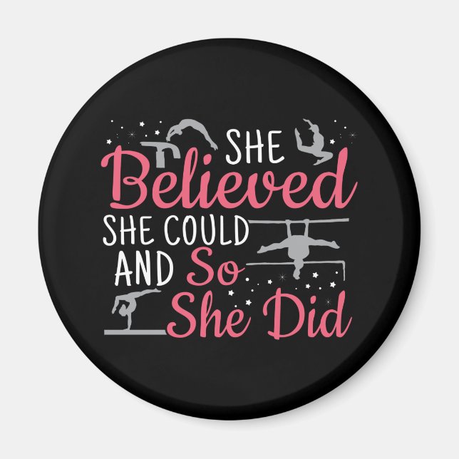 Women's Gymnastics - She Believed She Could Magnet (Front)