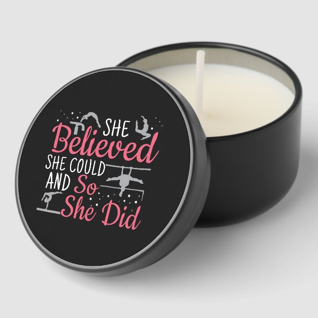 Women's Gymnastics - She Believed She Could Mini Candle Favors (Corner)