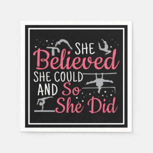 Women's Gymnastics - She Believed She Could Napkins