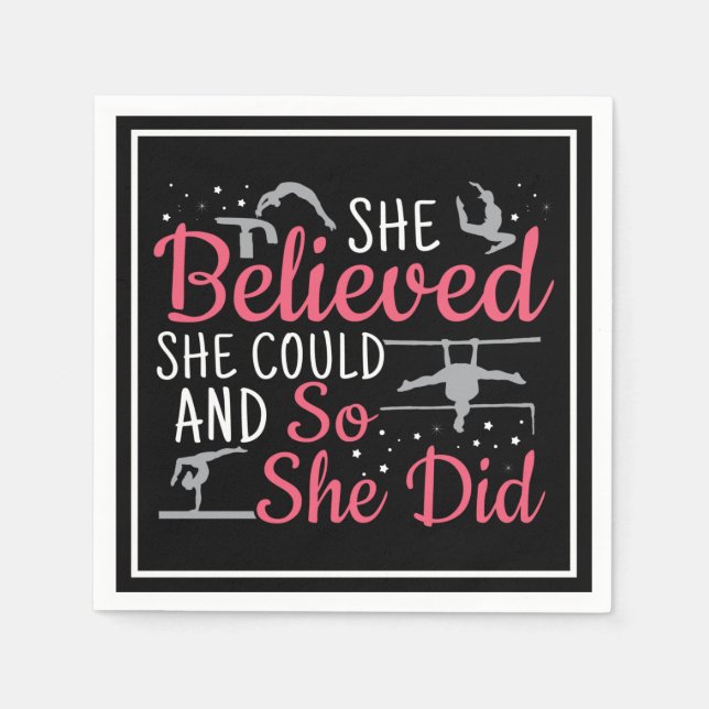 Women's Gymnastics - She Believed She Could Napkins (Front)