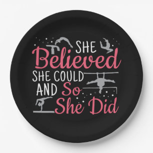 Women's Gymnastics - She Believed She Could Paper Plates
