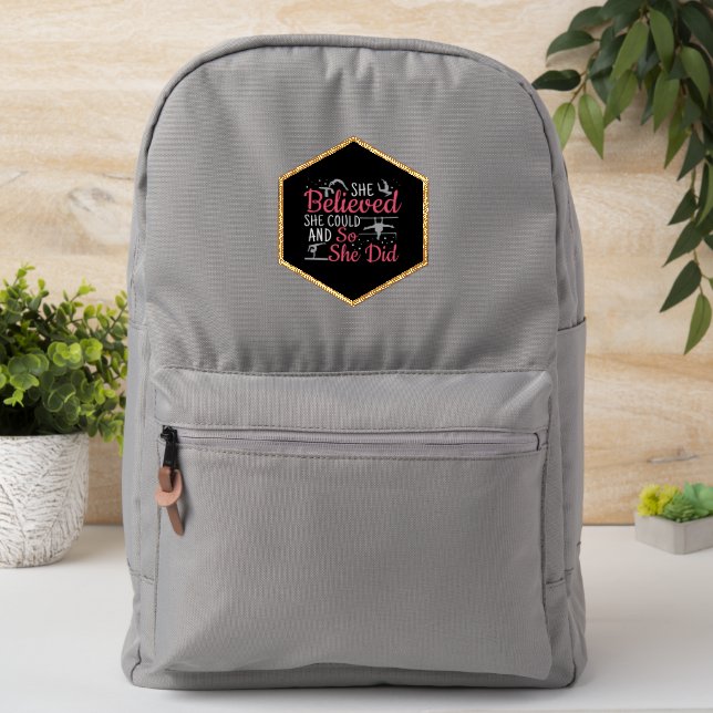 Women's Gymnastics - She Believed She Could Patch (On Backpack)