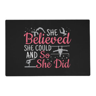 Women's Gymnastics - She Believed She Could Placemat