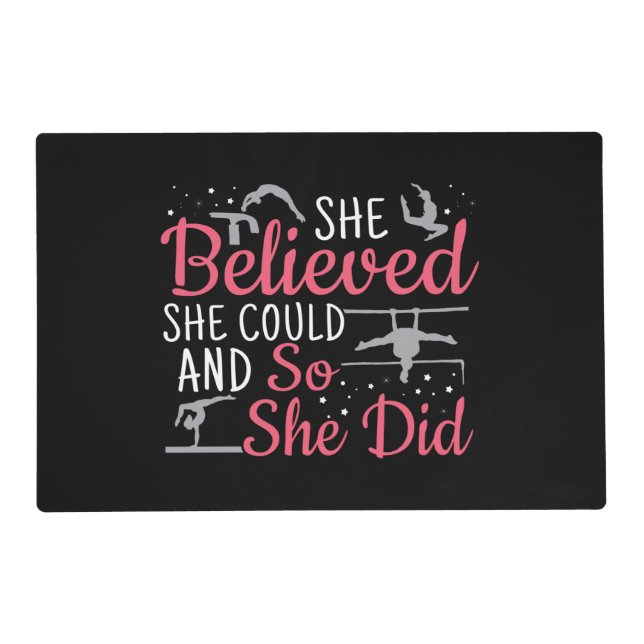 Women's Gymnastics - She Believed She Could Placemat (Front)