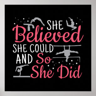 Women's Gymnastics - She Believed She Could Poster