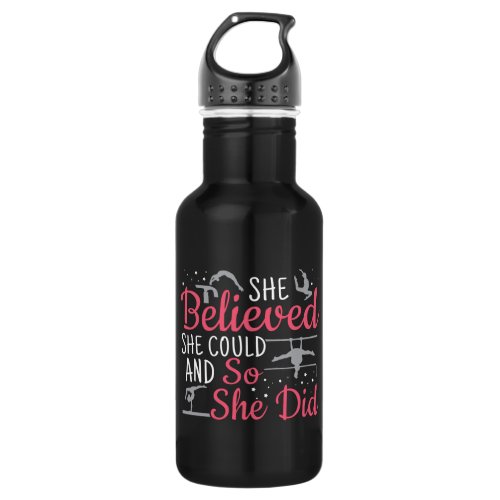 Womens Gymnastics _ She Believed She Could Stainless Steel Water Bottle