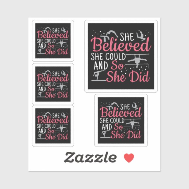 Women's Gymnastics - She Believed She Could Sticker (Sheet)