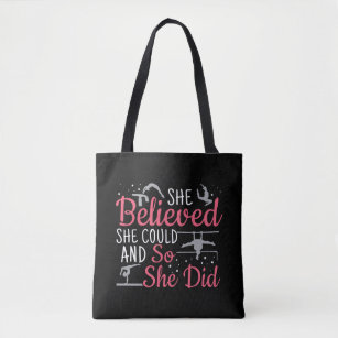 Women's Gymnastics - She Believed She Could Tote Bag