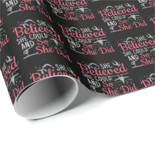 Womens Gymnastics _ She Believed She Could Wrapping Paper