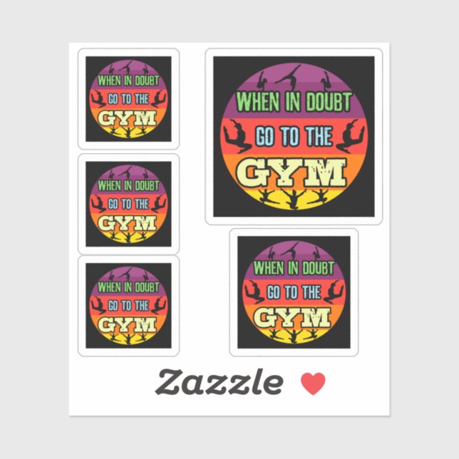 Women's Gymnastics When in Doubt Go to the Gym Sticker (Sheet)