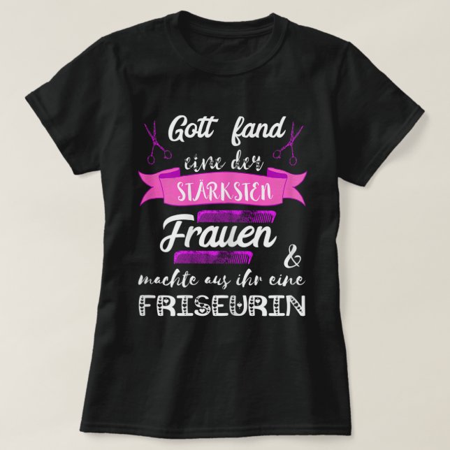 Womens Hairdresser Barber Hair Stylist Salon Haird T-Shirt (Design Front)