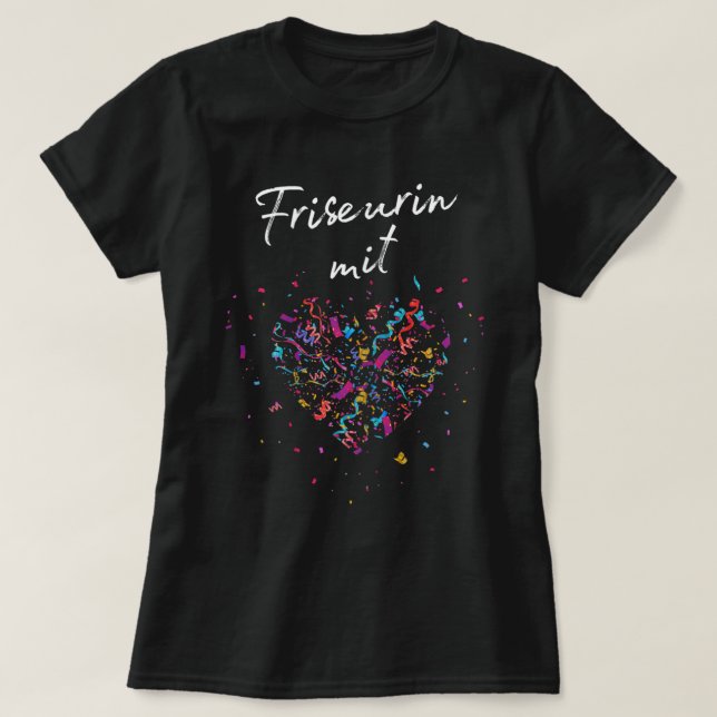 Womens Hairdresser With Heart Hairdresser Salon Ba T-Shirt (Design Front)