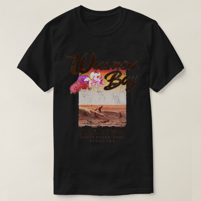 Womens Haleiwa Hawaii Waimea Bay North Shore Vinta T-Shirt (Design Front)