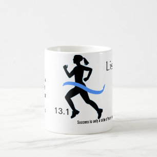 Women's Half Marathon Mug with Blue Ribbon