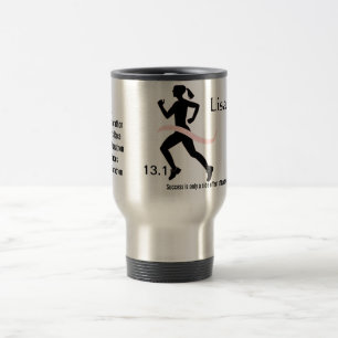 Women's Half Marathon Pink Ribbon Travel Mug