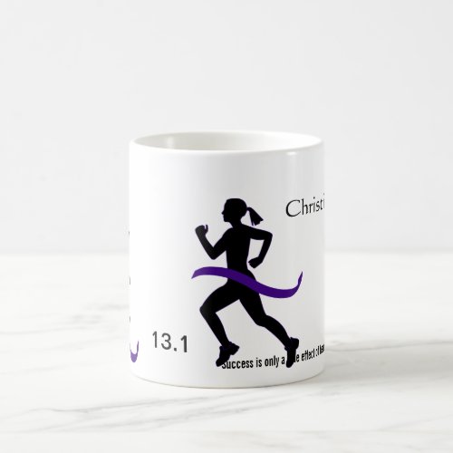 Womens Half Marathon Purple Ribbon Coffee Mug