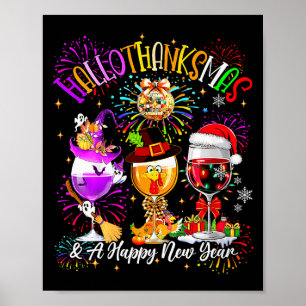 Womens Hallothanksmas & A Happy New Year Firew Poster