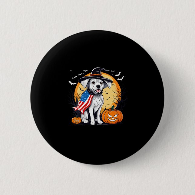 Women's halloween dog  button (Front)