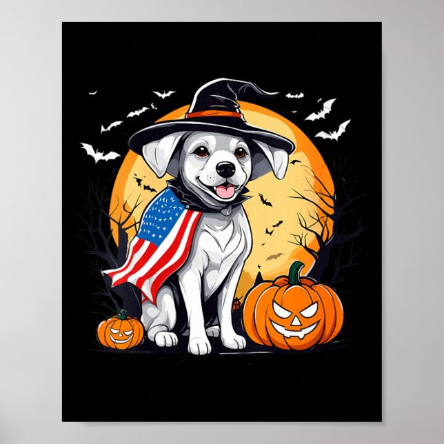 Women's halloween dog  poster (Front)