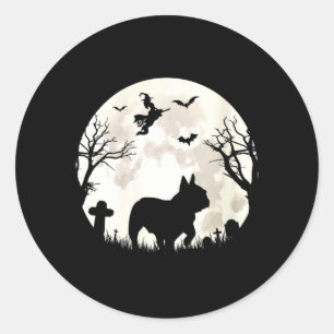 Womens Halloween Moon French Bulldog Costume Dog Classic Round Sticker