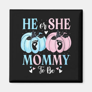 Womens Halloween Pumpkin Gender Reveal He Or She M Magnet