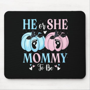 Womens Halloween Pumpkin Gender Reveal He Or She M Mouse Pad