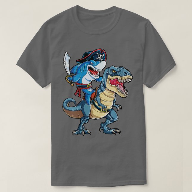 Womens Halloween shark pirate dinosaur t re skelet T-Shirt (Design Front)