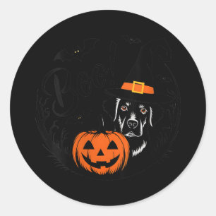 Womens Halloween Spooky Black Labrador Retriever Classic Round Sticker