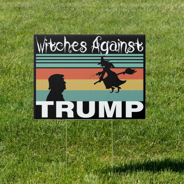 Women's Halloween Witches Against Trump 2024 Sign (Insitu)