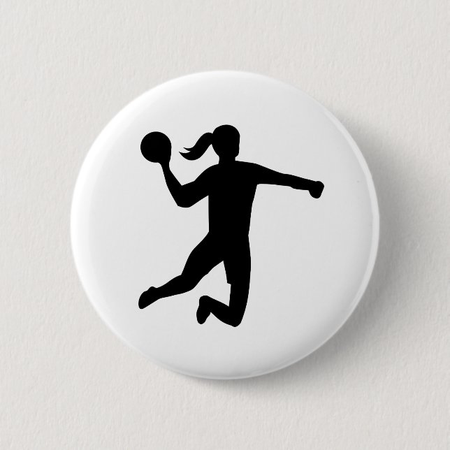 Womens handball pinback button (Front)