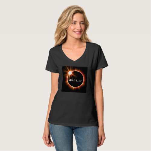 Womens Hanes Nano V_neck Eclipse T_shirt
