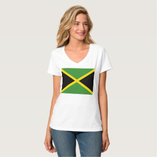 Women's Hanes Nano V-Neck T-Shirt (jamaican flag)