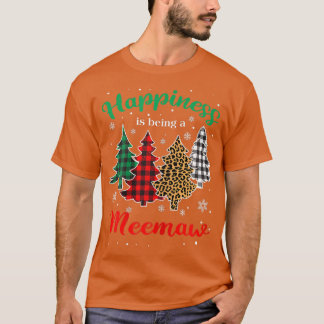 Womens Happiness Being Meemaw Grandma Leopard Buff T-Shirt