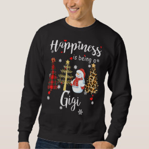 Womens Happiness Is Being A Gigi Christmas Tree Sn Sweatshirt
