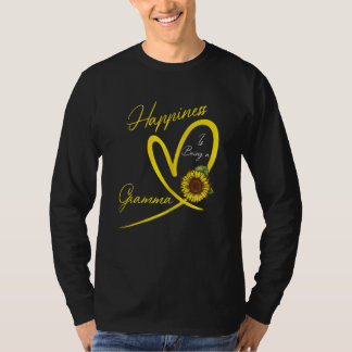 Womens Happiness Is Being A Gramma Sunflower 1 T-Shirt