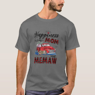 Womens Happiness Is Being A Mom And Memaw Car Flow T-Shirt