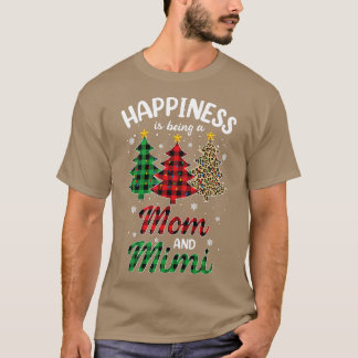 Womens Happiness is being a Mom and Mimi Leopard C T-Shirt