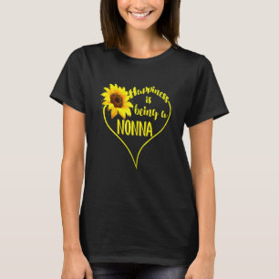 Womens Happiness Is Being A Nonna Sunflower Mother T-Shirt