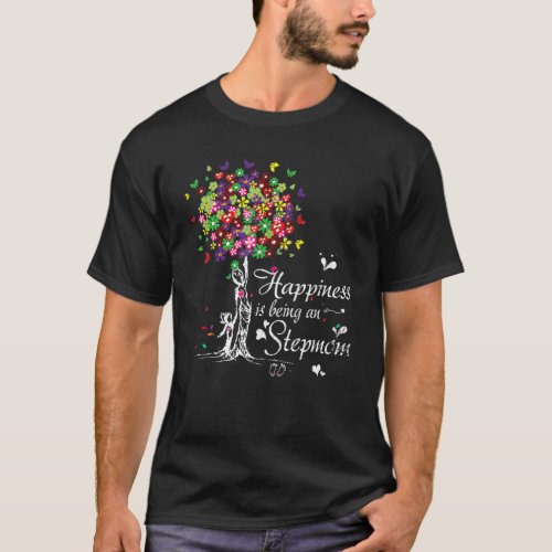 Womens Happiness Is Being An Stepmom  Fun Mothers T_Shirt