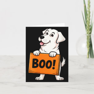 Womens Happy Boo Retriever Dog Halloween Card