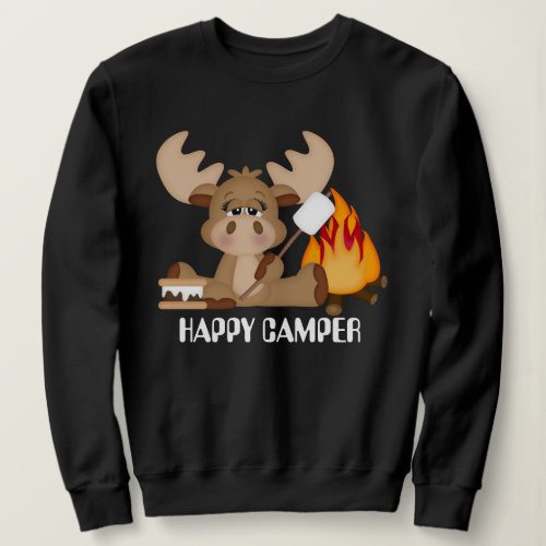 Womens Happy Camper Moose sweatshirt