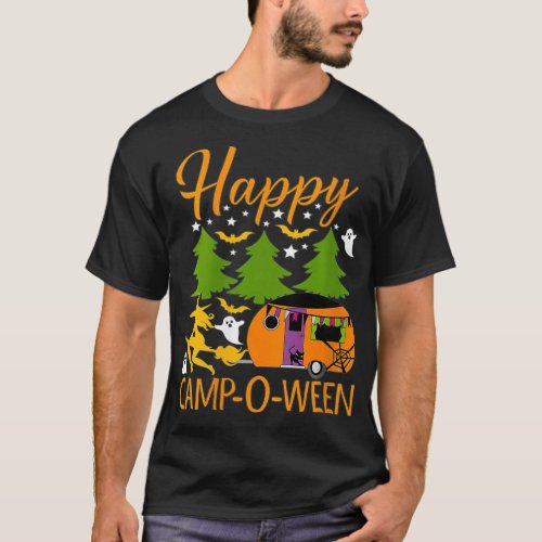 Womens Happy CampOWeen Halloween Camping Camper VN T_Shirt
