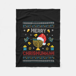 Womens Happy Chrismukkah Funny Hanukkah Christmas Fleece Blanket