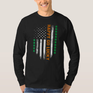 Womens Happy Go Lucky St Patrick's Day Shamrock Ir T-Shirt