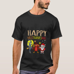 Womens Happy Hallothanksmas Christmas Halloween Th T-Shirt