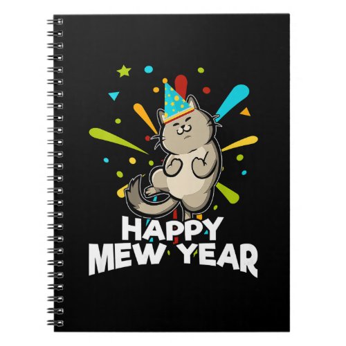 Womens Happy Mew Year 2023 Funny New Year Cat Love Notebook